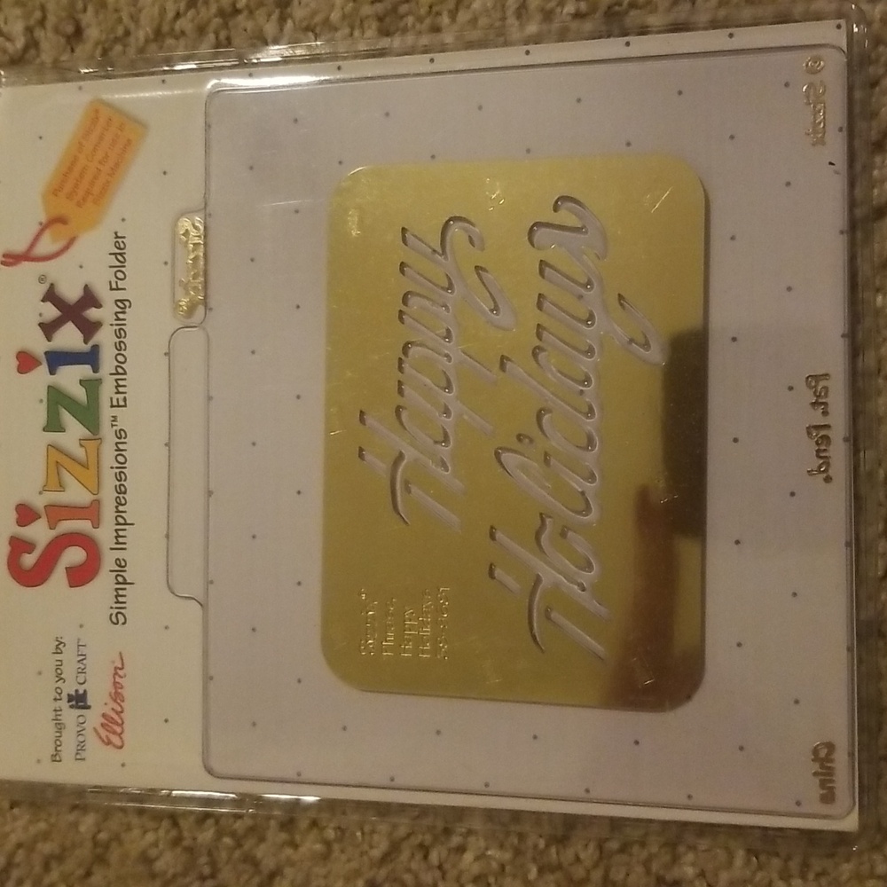 Sizzix Simple Impressions Embossing Folder Phrases, Happy Holidays.